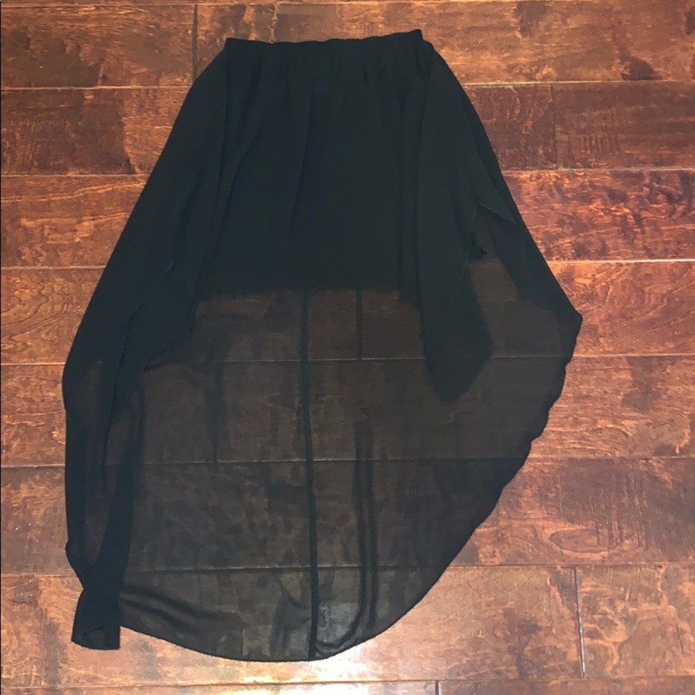 UNIF Get It High-Low Black Mesh Skirt